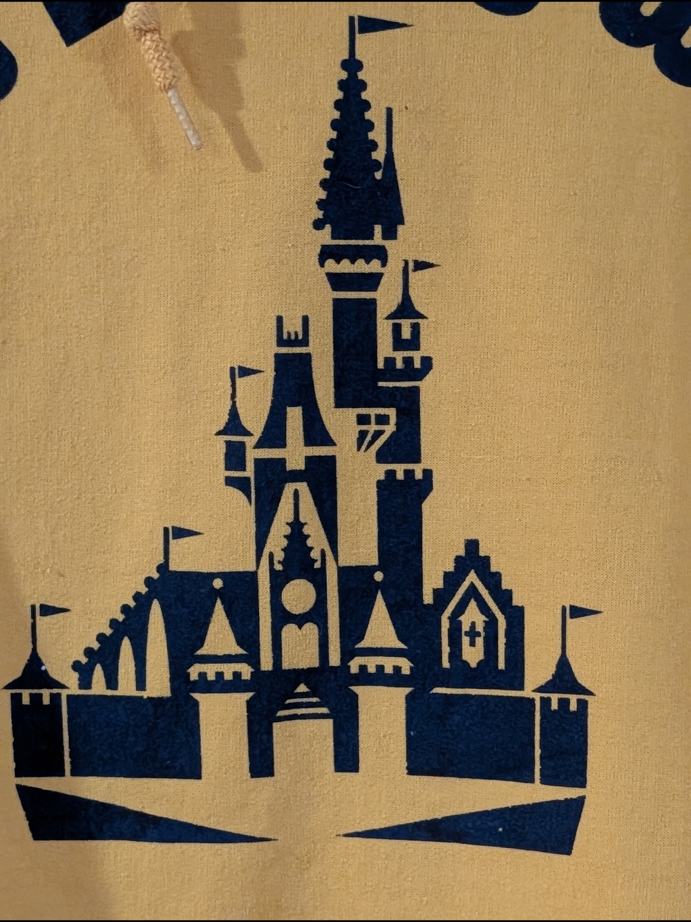 Disney Yellow Hoodie with Black Castle Logo - Picture 3 of 5